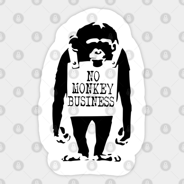 BANKSY No Monkey Business Sticker by inkstyl